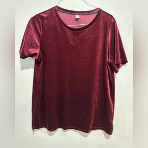 Old Navy velvet burgundy shirt
